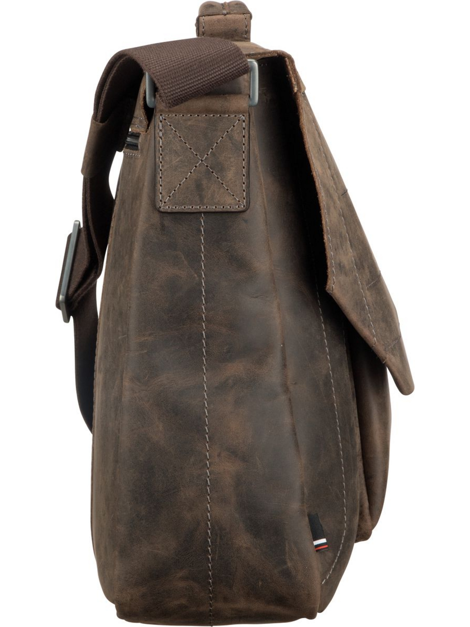 Strellson Hunter Briefbag MHF darkbrown Umhängetasche braun aus 100% Leder 