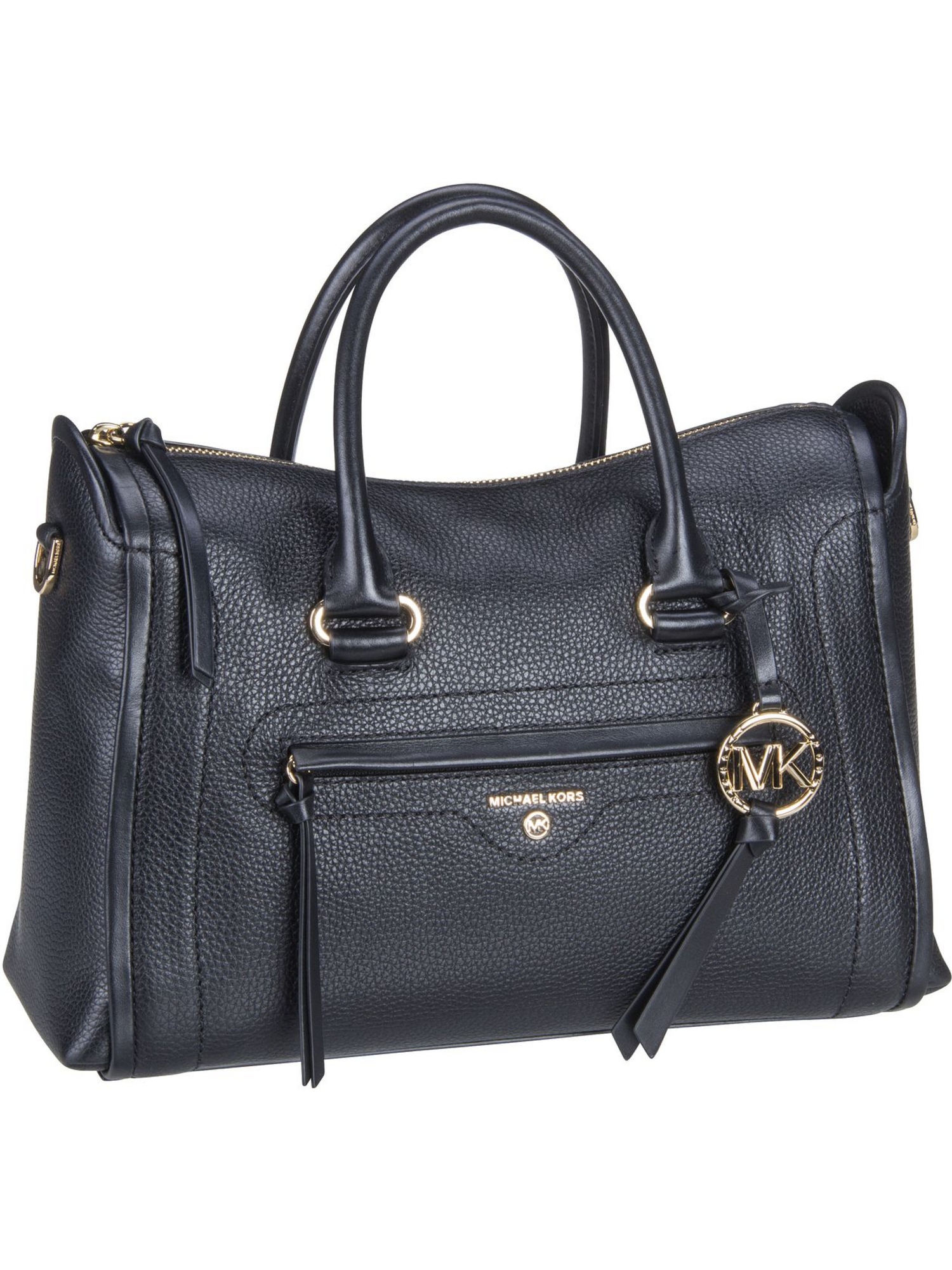 michael kors carine medium pebbled leather satchel