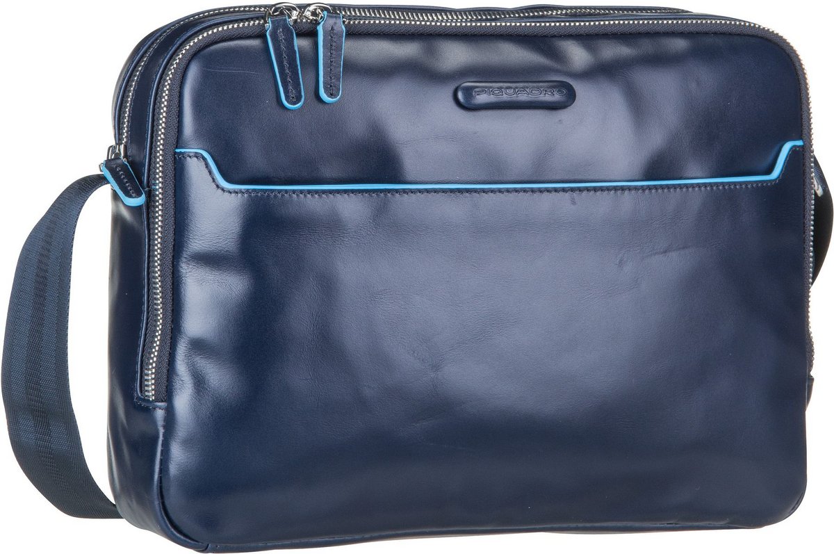 PIQUADRO Blue Square Tablet Shoulder Bag Umhängetasche Tasche Blu Notte Blau